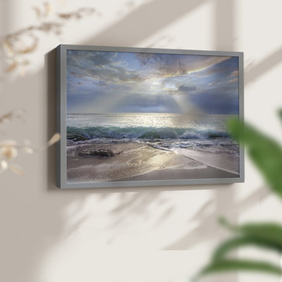 Bleu turquoise matin - reproduction encadrée