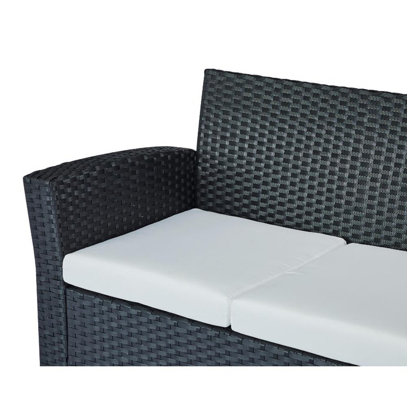Katz 4 Seater Rattan Sofa Set, Grey, Grey