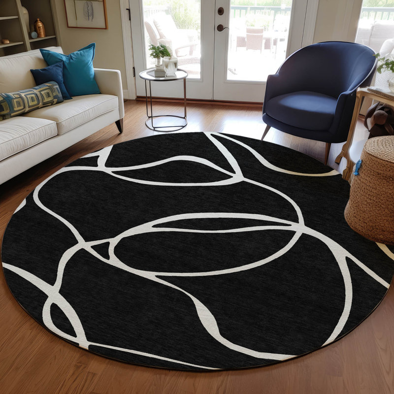Machine Washable Indoor/Outdoor Chayden ACN999 Rug, Round 8'