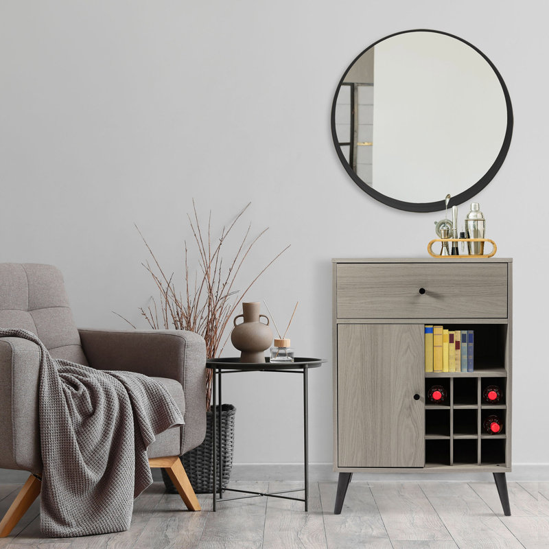 Armoire à vin d'appoint en gris