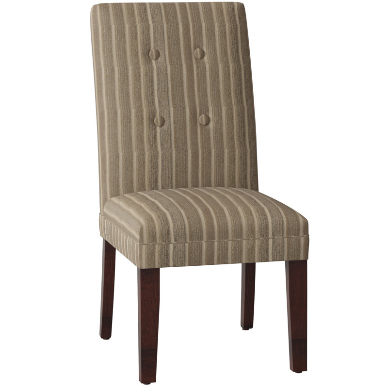 Chaise d'appoint rembourrée Halene, Rayures brunes, Rôti français