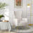 Joshy Upholstered 26.37" Wide White Velvet Wingback Armchair with Metal Legs-1137148872