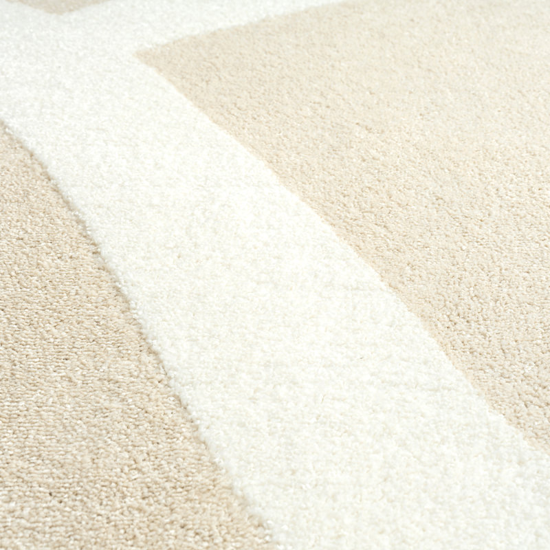 Cream Beige Abstract Modern Area Rug 2' x 3'
