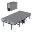 Lit pliant portatif simple avec matelas en mousse à mémoire de forme et roues verrouillables