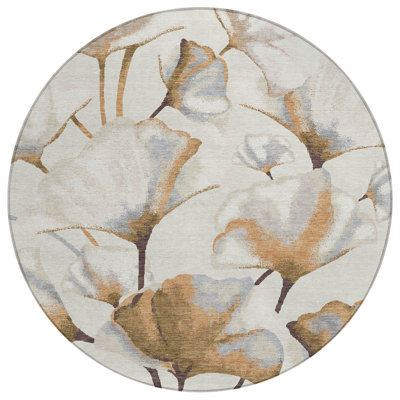 Machine Washable Indoor/Outdoor Chantille ACN2405 Botanical Rug
