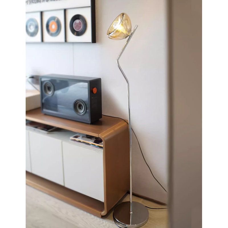 Lampe sur pied avec abat-jour en verre Ambient Glow