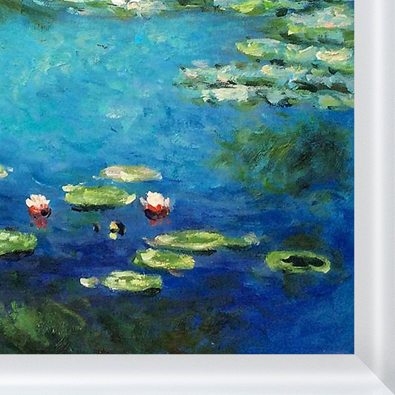«Water Lilies (Drifting)», reproduction d'art sur toile, H 22,75 po x l 26,75 po x P 2 po, Arrondi blanc moderne