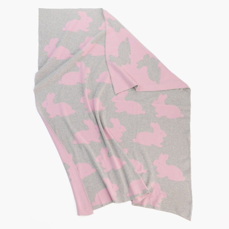 Baby Bunny Throw Blanket, Pink