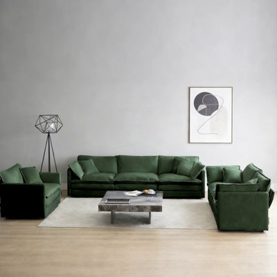 Chenille Fabric Sofa Set, Deep Seat Comfort, Modern Living Room Furniture,  Chenille Upholstery