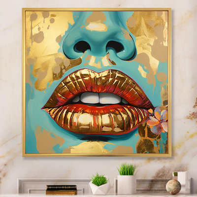 «Sensual Red Lips Retro Glam Collage I - Fashion Woman», impressions d'art mural