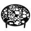 Rabia Side Table with Glass Top Flower Pattern Design and Aluminum Base-1864186807