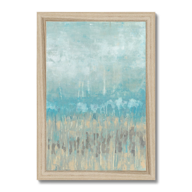 Coastline Abstraction II by Jennifer Goldberger - Painting, 80cm H x 55cm W, Natural Wood Framed Paper Print