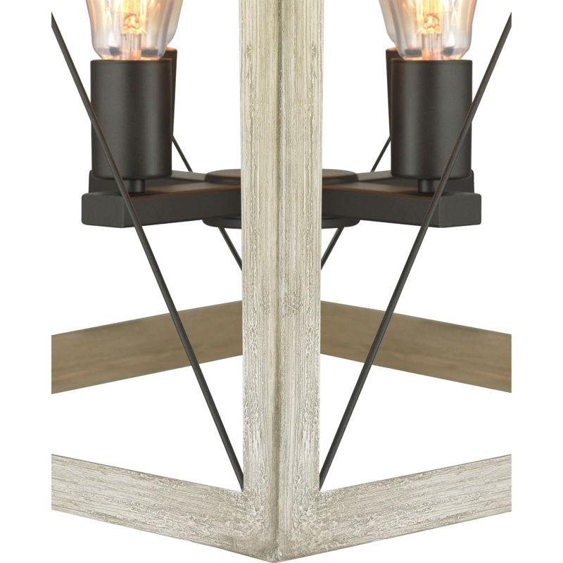 Lustre rectangulaire à 4 lumières Jamii-Leigh, Graphite