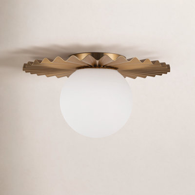 Laki Single Light Glass Flush Mount