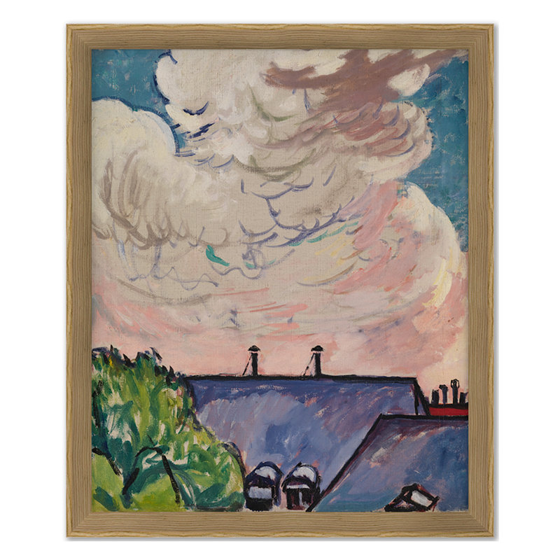 Clouds Print by Grand Archives, Oak Single Picture Framed, 18'' H x 15'' W
