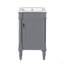 Meuble-lavabo moderne de 18 pouces avec lavabo, meuble de rangement moderne avec porte, meuble de salle de bain autoportant pour petit espace, meuble-lavabo simple avec tablette réglable-207647143