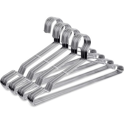 Paquet de 40 pièces de cintres en acier inoxydable de 16,5 pouces, ultra-minces et peu encombrantes, robustes et durables, idéales pour ranger toutes sortes de vêtements.