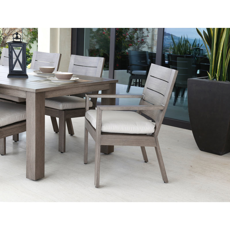 Laguna Outdoor Dining Armchair with Cushion, Canvas Skyline Sunbrella®
