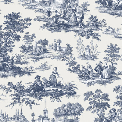 Rouleau de papier peint en tissu Cottage Chic Toile Design EcoDeco