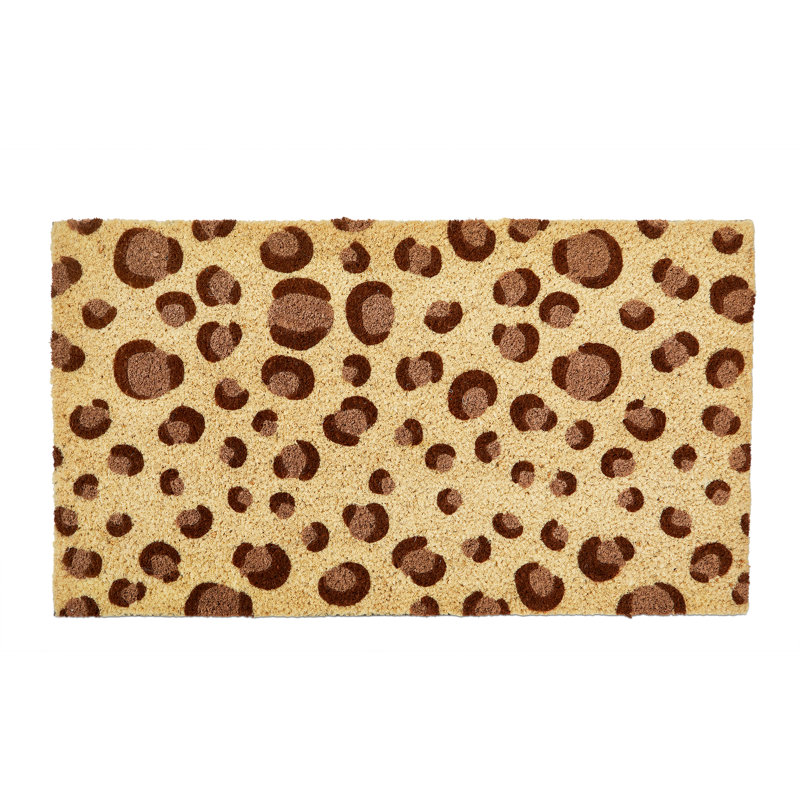 Leopard Print Non-Slip Coir Mat Multi Everyday