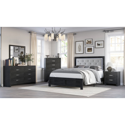 Black LED Panel Bedroom Set Special 5 Bed Dresser Mirror Nightstand Chest -  Red Barrel StudioÂ®, C23CF5C75E754E7598BE0A0F1DE6282B