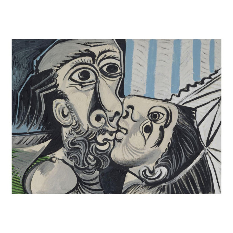 «Le baiser» par Pablo Picasso - Estampe numérique, H 16 po x l 20 po