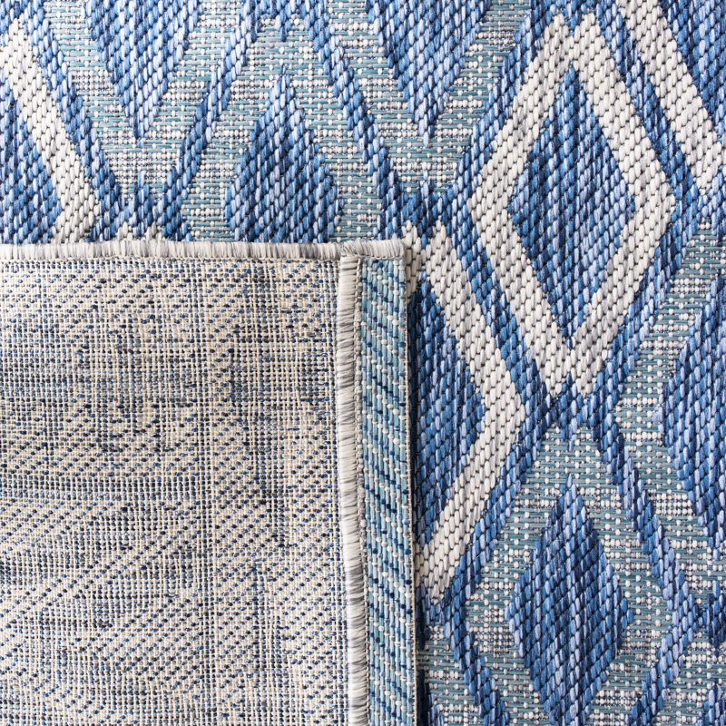 Tapis d'intérieur / extérieur à motif géométrique Amarien Performance, Carré 6 pi 7 po