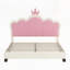 Lit princesse rembourré avec tête de lit couronne, lit plateforme avec tête de lit et pied de lit-1530799830-1530799831