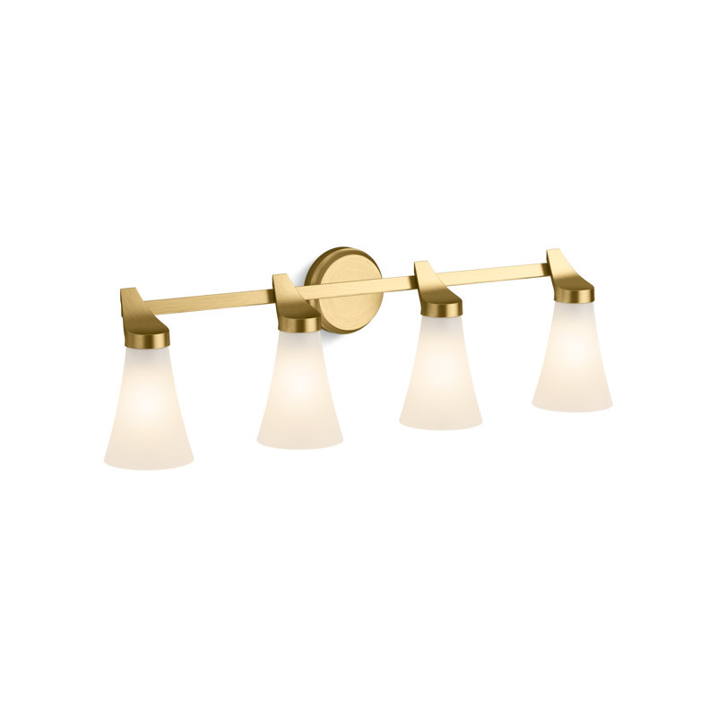 Simplice Four-Light Sconce, Brushed Moderne Brass