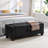48" Ottoman Bench With Storage, Bench For Bedroom,Living Room,Hallway, Upholstered Tufted Faux Leather PU Ottoman Black-2114379601