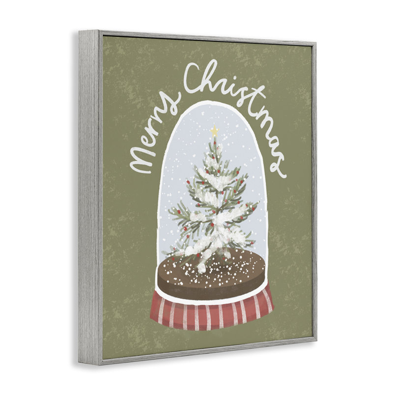 Boule à neige Merry Christmas, giclée encadrée, design par Sadie Harper, H 14 po x l 11 po, Estampe numérique Farmhouse