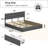 Candler Modern Bed With 4 Storage Drawers And Headboard, Velvet Upholstered Platform Bed, Sturdy Metal & Wooden Slats Support, No Box Spring Needed, Easy Assembly-2000677983-2000677987