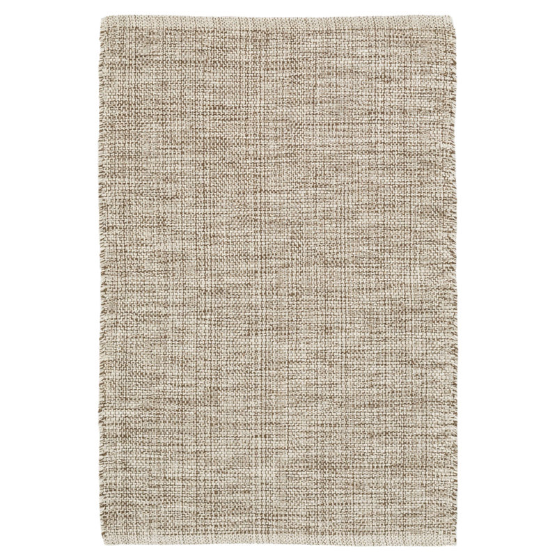 Marled Brown Handwoven Cotton Rug, Runner 2'6" x 8'