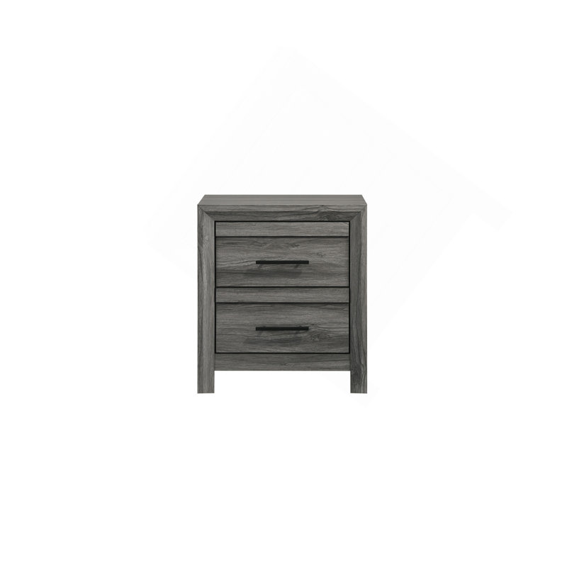 Table de chevet 2 tiroirs Denver, Gris