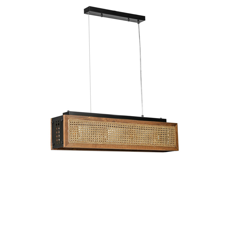 Chandle Chandelier, Walnut/Rattan