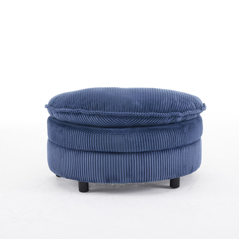 Corduroy Ottoman, Blue