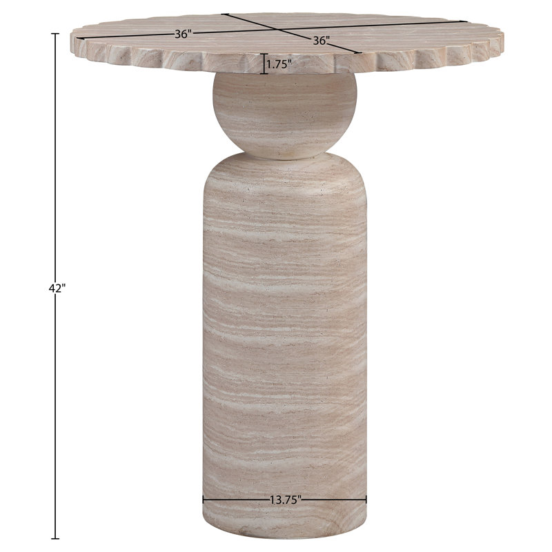 Table de bar Petalia Breesha, 42" Bar Height Table, Travertin