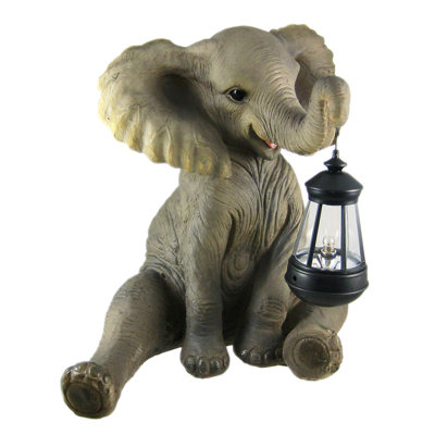 Mignon Meyers, statue de jardin / lanterne d'éléphant d'Afrique avec lanterne