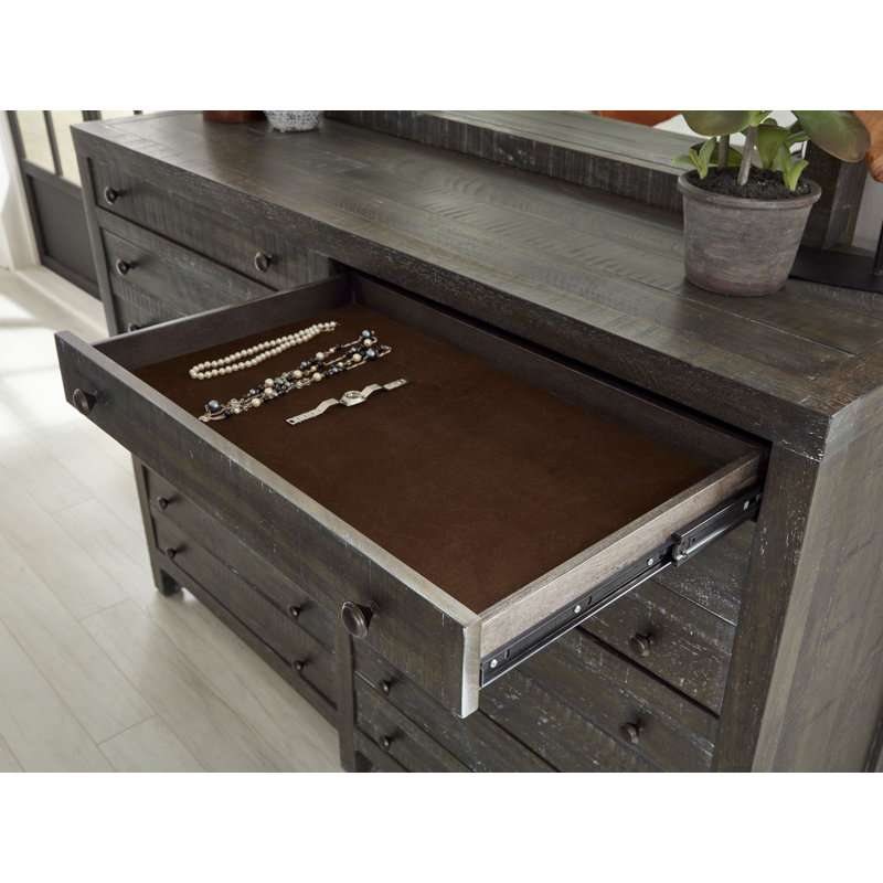 Commode double 8 tiroirs Randal, Gris
