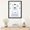 «Bunny Blue with Clouds Scandi», reproduction d'impression