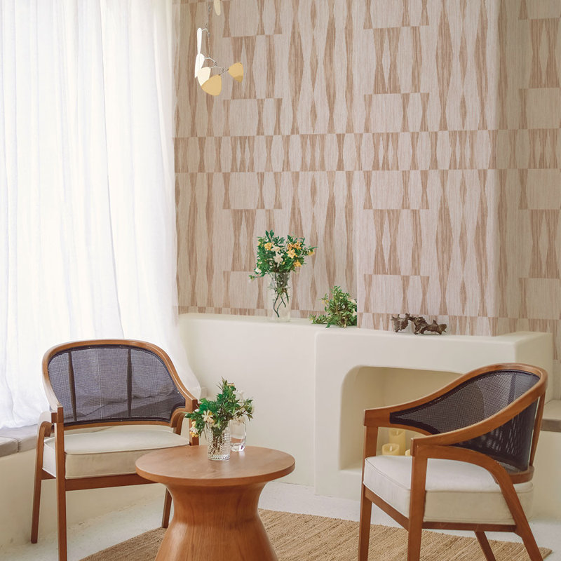 Diyar 16.5' L x 20.5" W Textured Peel and Stick Wallpaper Roll, Beige