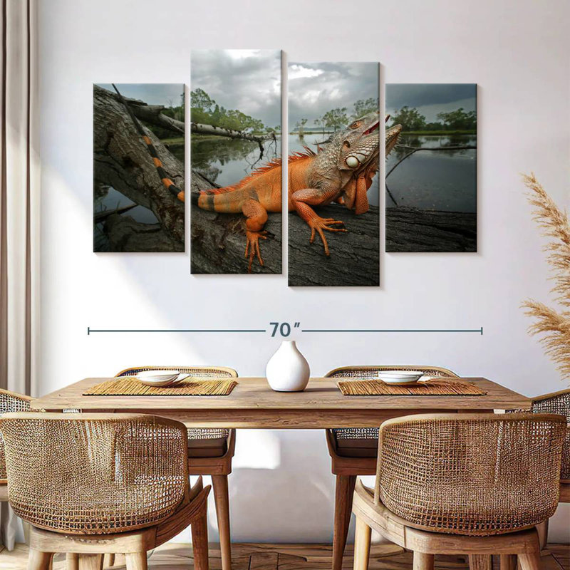 Brampt Orange Iguana, 42" H x 68" W