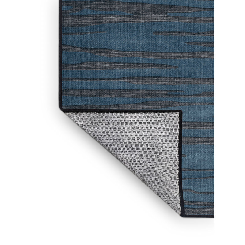 Machine Washable Abstract Grey Area Rug, Square 4'