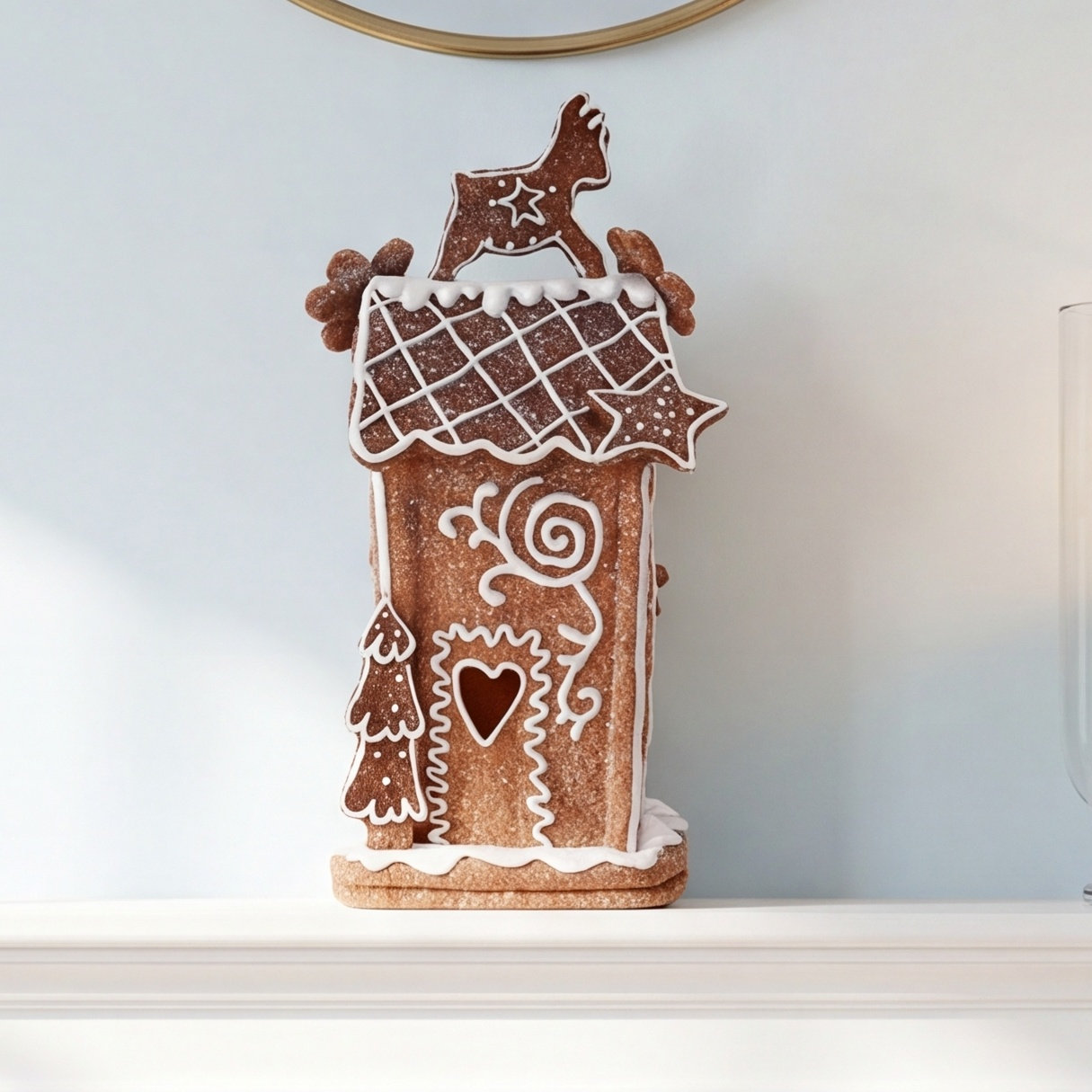 Tall Lighted Resin Gingerbread House