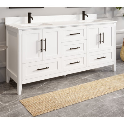 Anand 72"" Double Bathroom Vanity Set -  Wildon HomeÂ®, 7D251CAE9E5F42A08D4F4ACAD9C9FD74