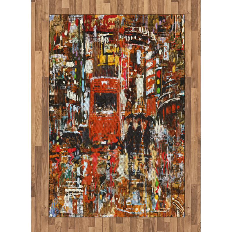 Landscape High Density Long Fiber Poly Threads Decorative Area Rug Carpet, Rectangle 4' x 5'8"