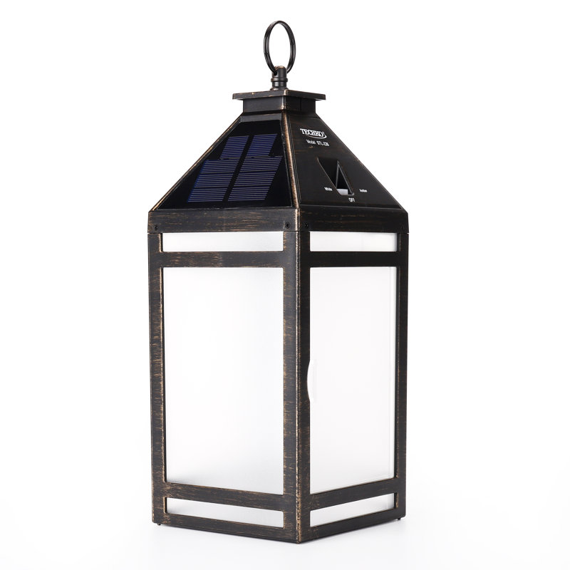12.88 Outdoor Vintage Solar LED Lantern with Auto Dawn-to-Dusk Sensor