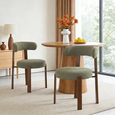 Absecon Boucle Upholstered Dining Side Chair with Metal Legs
