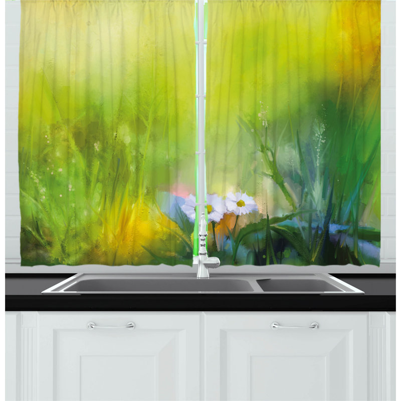 Floral Pointed Kitchen Curtain