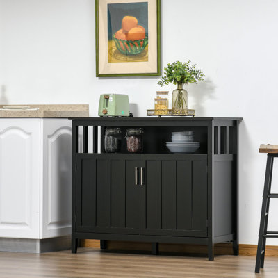 Sideboard Buffet Cabinet, Kitchen Cabinet, Coffee Bar Cabinet With 2 Doors And Adjustable Shelves For Entryway Living Room, Black